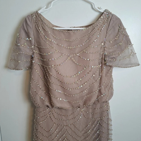 NEW Merry's Blush Pink Formal Sequin Sparkle Evening Gown Long Maxi Dress Sz 6 - Picture 2 of 8